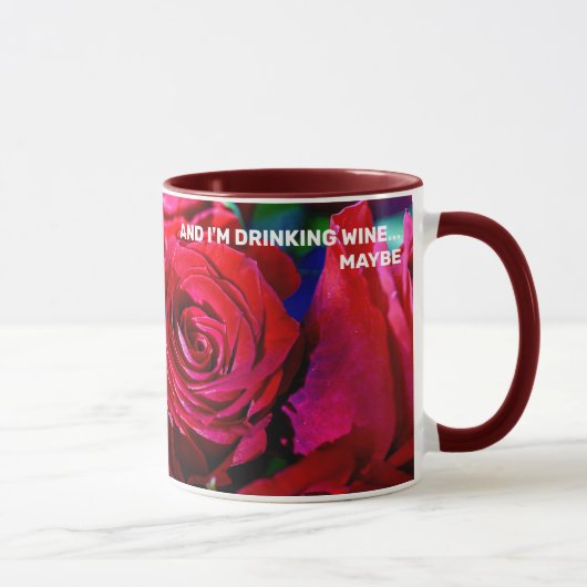Mug Joli Ensemble De Roses Rouges (Droite)