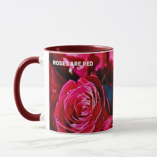 Mug Joli Ensemble De Roses Rouges (Gauche)