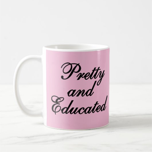 Mug Joli et instruit - cadeau rose bébé (Gauche)