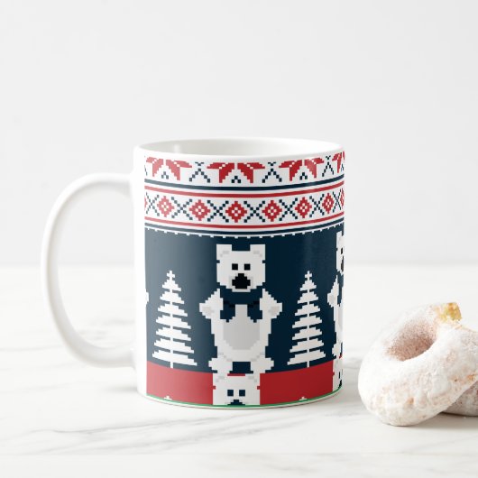 Mug Joli et moderne Snowman de Noël Knitted (Avec donut)