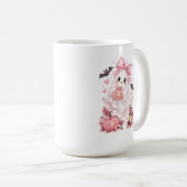 Mug Joli Fantôme à Ruban Rose Halloween (Devant droit)
