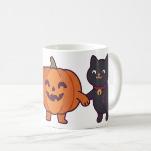 Mug Joli Fantôme Chat Noir & Citrouille Halloween