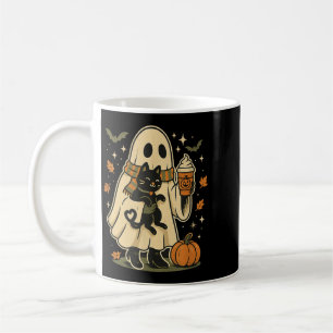 Mug Joli Fantôme Et Chat Noir Citrouille Café Hallowee