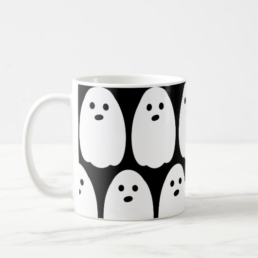 Mug Joli Fantôme Noir et Blanc (Gauche)