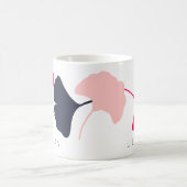 Mug Joli Feuille personnalisé Navy Blue & Pink Ginkgo (Centre)