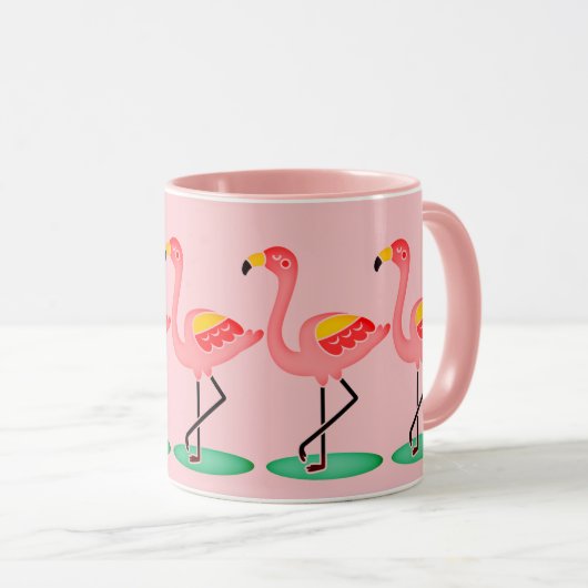 Mug Joli Flamant rose rose (Devant droit)