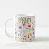 Mug Joli Fleur sauvage coloré Motif Vert doux maman (Gauche)