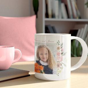 Mug Joli Floral Fête des Mères 3 Photo Collage Custom