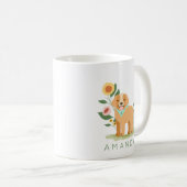 Mug Joli Floral Or Retriever Pet (Devant droit)