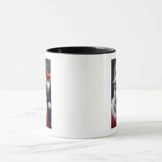 Mug Joli French Bulldog Père Noël Noël Conception (Centre)