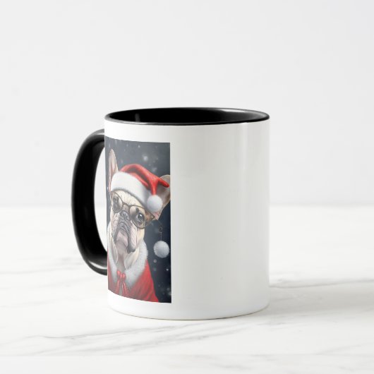 Mug Joli French Bulldog Père Noël Noël Conception (Devant gauche)