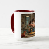 Mug Joli garçon animé mangeant des pâtes de spaghetti  (Devant gauche)
