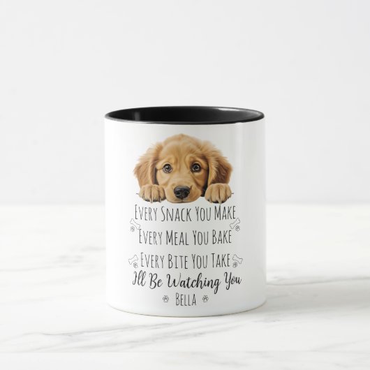 Mug Joli Golden Retriever Chien drôle Personnalisé (Centre)