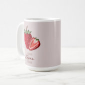 Mug Joli Granny rose Chic Crochet Monogramme fraise (Devant gauche)