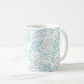 Mug Joli Gris Et Bleu Feuillus (Devant droit)