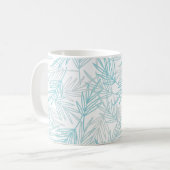 Mug Joli Gris Et Bleu Feuillus (Devant gauche)
