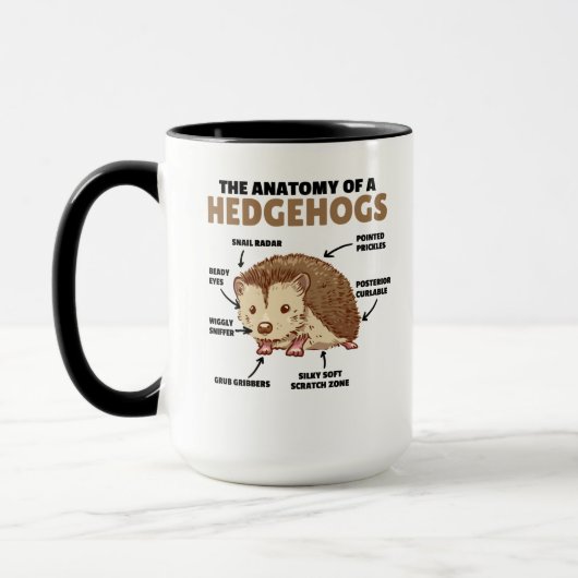 Mug Joli Hérisson Explication Anatomie D'Un Hérisson (Gauche)