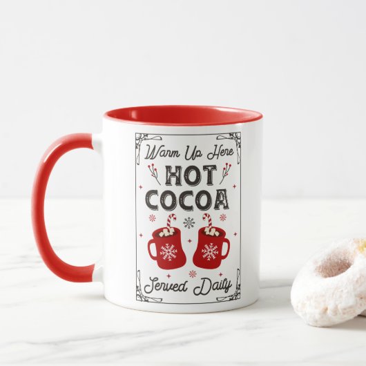 Mug Joli hiver Chocolat chaud Joyeux Noël (Avec donut)