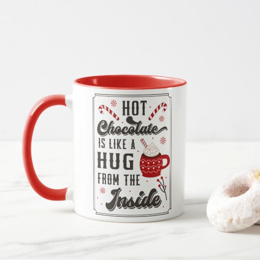 Mug Joli hiver Chocolat chaud Joyeux Noël (Avec donut)