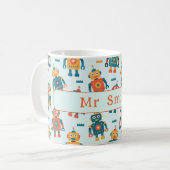 Mug Joli imprimé de robot personnalisable (Devant gauche)