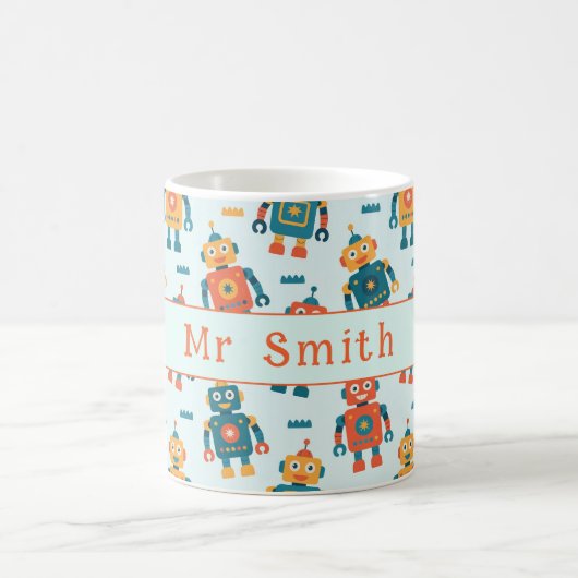 Mug Joli imprimé de robot personnalisable (Centre)