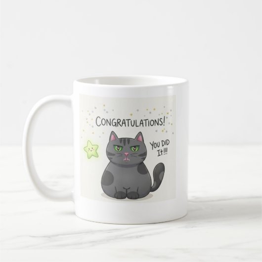 Mug Joli Imprimé Esthétique de Chat Kawaii (Gauche)