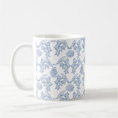 Mug Joli Indigo bleu sur blanc ethnie motif floral (Gauche)