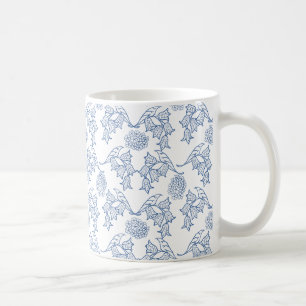 Mug Joli Indigo bleu sur blanc ethnie motif floral