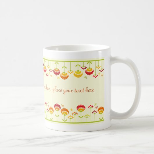 Mug Joli jardin fleuri rétro avec nom (Droite)