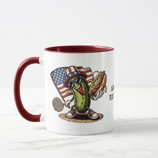 Mug Joli joueur de Pickleball avec USA Flag Sports (Gauche)