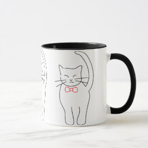 Mug Joli Kitty Avec Bow Rouge