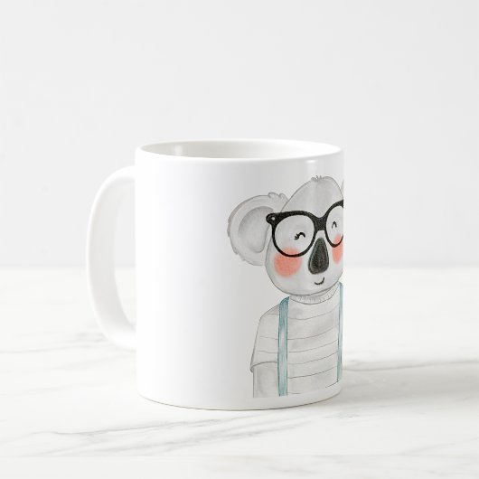 Mug Joli koala à l'aquarelle avec des lunettes