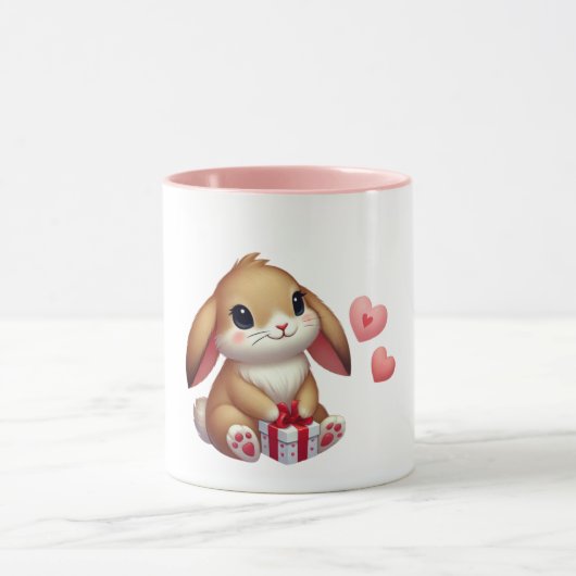 Mug Joli lapin de la Saint-Valentin  (Centre)