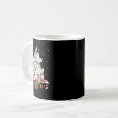 Mug Joli lapin de Noël Arbre lapins blancs entouré (Devant gauche)