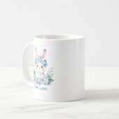 Mug Joli lapin de Pâques aquarelle avec hydrangea (Devant gauche)