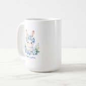 Mug Joli lapin de Pâques aquarelle avec hydrangea (Devant gauche)