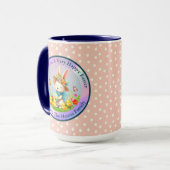Mug Joli lapin de Pâques et joyeuses fleurs de printem (Devant gauche)