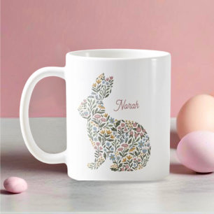 Mug Joli lapin Fleur sauvage personnalisé Pâques