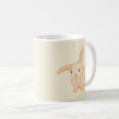 Mug Joli lapin lapin Brown - transparent sur beige. (Devant droit)