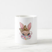 Mug Joli lapin Lapin Face Leopard Bow Girls Happy Eas (Centre)