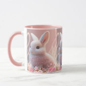 Mug Joli lapin lapin rose Floral Dreamy Arrière - plan (Gauche)