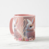 Mug Joli lapin lapin rose Floral Dreamy Arrière - plan (Devant gauche)