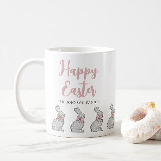 Mug Joli lapin rose de Pâques (Avec donut)