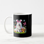 Mug Joli lapin Samoyé Chien Pâques Oeufs Pâques Pâques (Gauche)