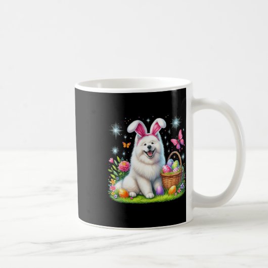 Mug Joli lapin Samoyé Chien Pâques Oeufs Pâques Pâques (Droite)