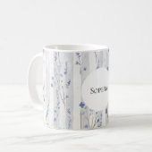 Mug Joli Lavande Blanc Flore Blancs Personnalisé (Devant gauche)