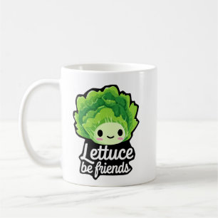 Mug Joli légume kawaii - “Soyons amis avec la laitue”