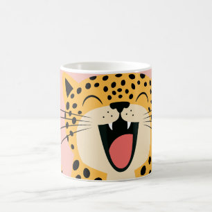 Mug Joli Léopard Sauvage de Dessin Animé Souriant et H
