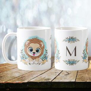 Mug Joli Lion Charme Floral Monogramme