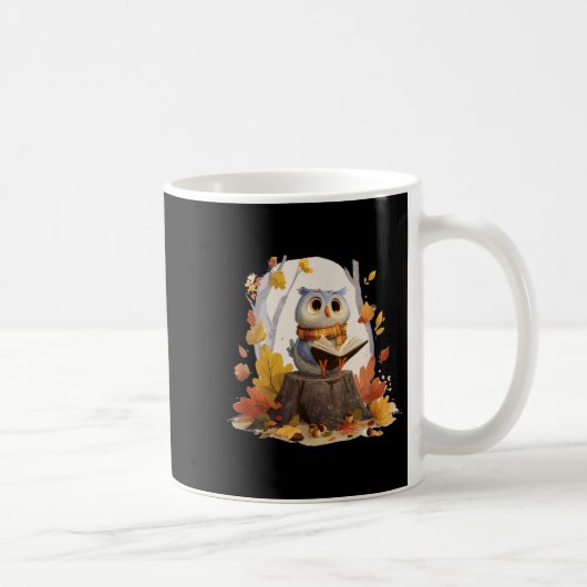 Mug Joli Livre Chouette Amoureuse En Costume De Forêt (Droite)